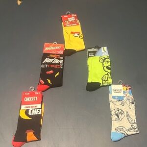 Cheez-It and Hot Tamales Crew Socks Set - Red, Yellow, Black